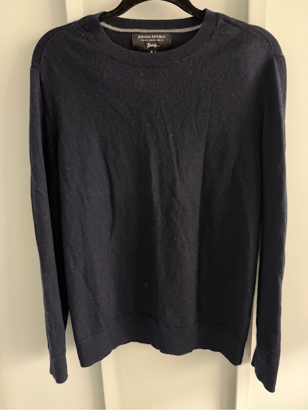 Banana Republic Navy Blue Italian Merino Yarn Sweater Size M